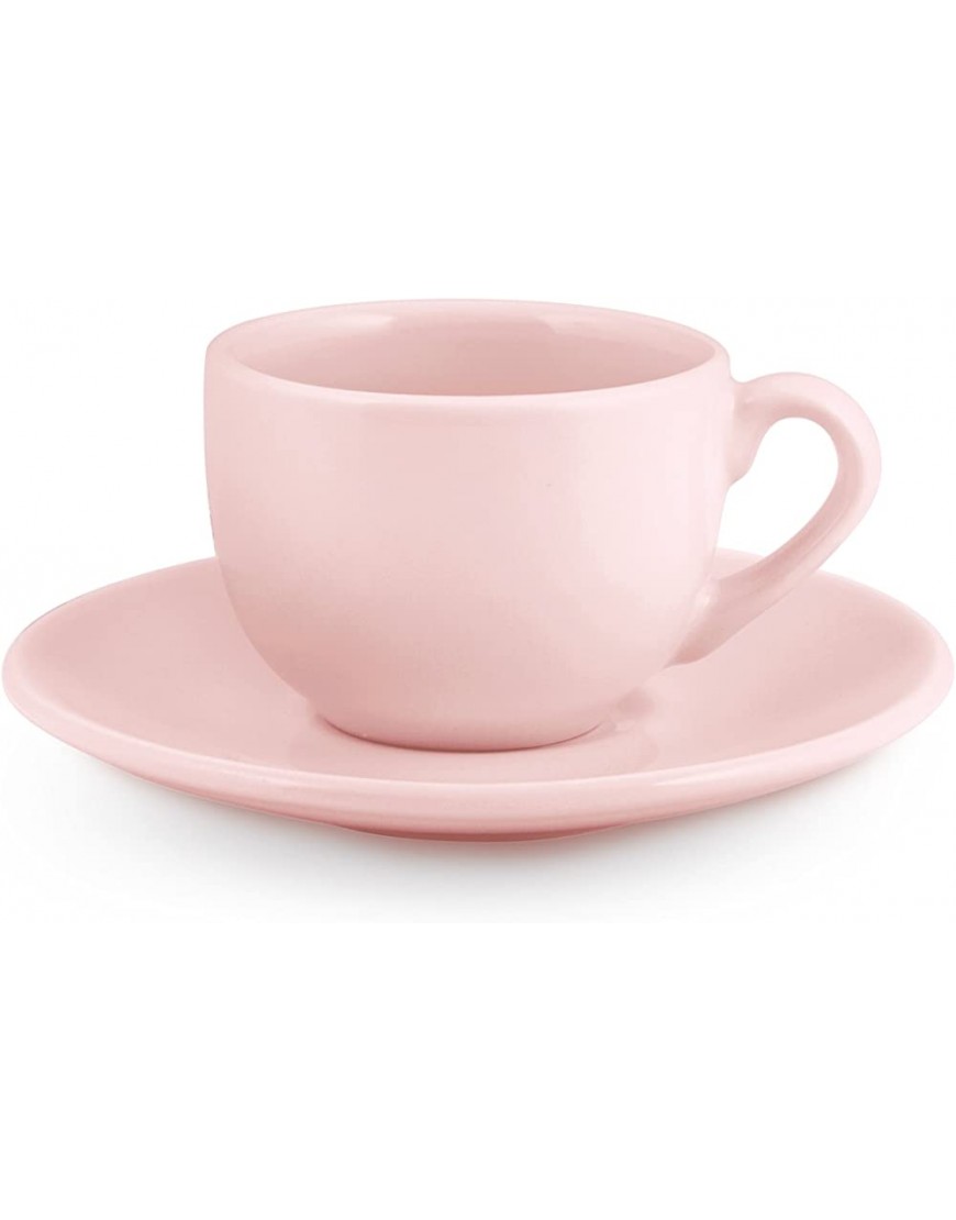 H&h set 6 tazze caffe con piattino ceramica eloise rosa cc10 - BTYET3Q7