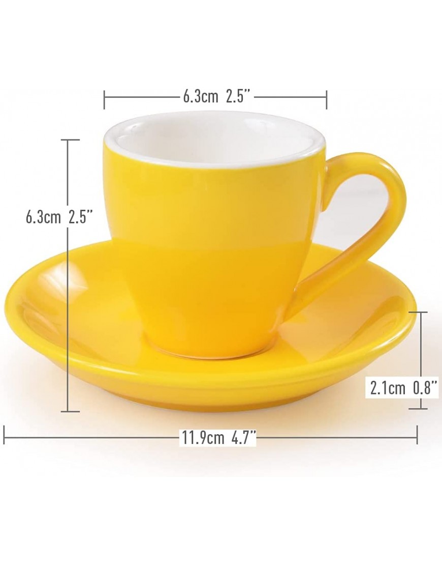 ionEgg Taza de café expreso de porcelana con platillo taza de café expreso 80ml 2.7 onzas cian - BFQZUKMM