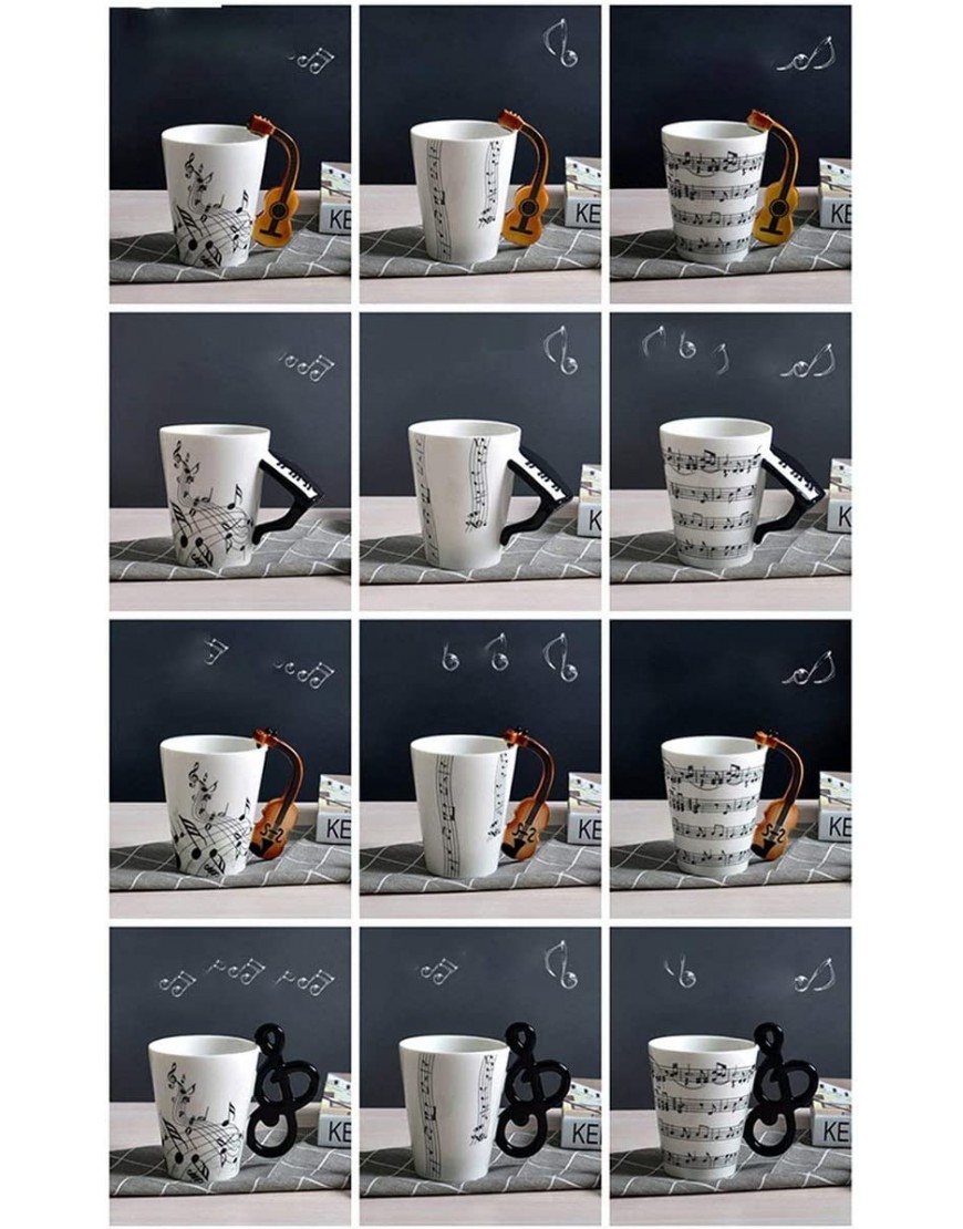 Nihlsfen Taza de cerámica Musical Creativa Taza de música con Personalidad Instrumento Musical Taza Grande Taza de café - BYFQOJVK