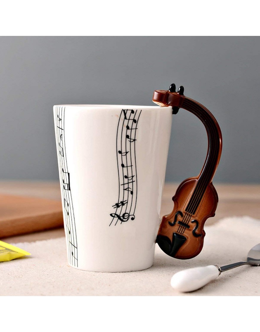 Nihlsfen Tazas de cerámica pintadas a Mano Notas Creativas Tazas Musicales Tazas de música Taza de café Exquisitamente diseñado Durable Precioso - BYDIJJNJ
