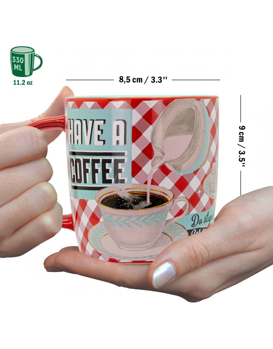 Nostalgic-Art Taza Retro Have A Coffee – Idea de Regalo para los Amantes del café Cerámica Divertido diseño Vintage con Frase 1 Unidad Paquete de 1 - BHHPK4HB