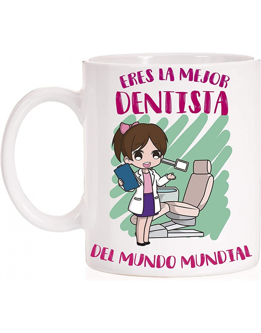FUNNY CUP Taza Eres la Mejor Dentista del Mundo Mundial. Taza Divertida de Regalo Dentista Mujer - BGULZKQM
