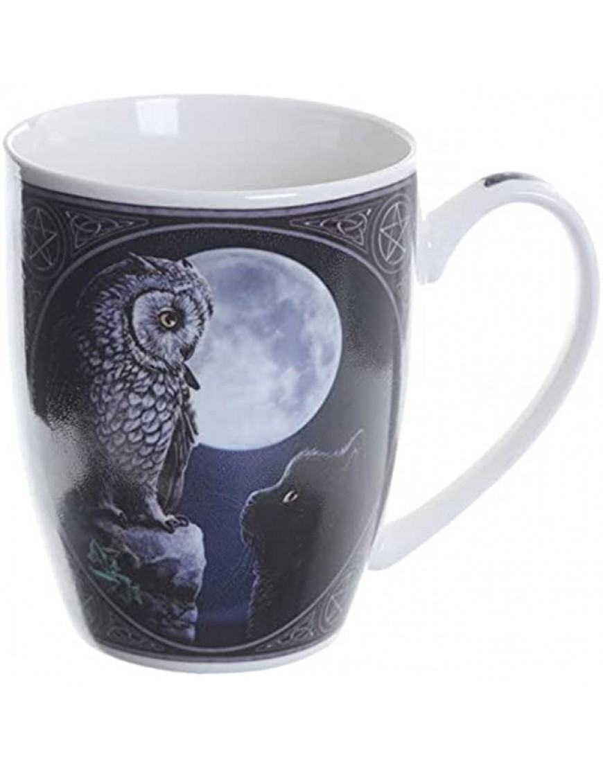 Tazas y tazas taza taza taza desayuno de cerámica diseño gato negro y búho claro de luna - BZVIHED9