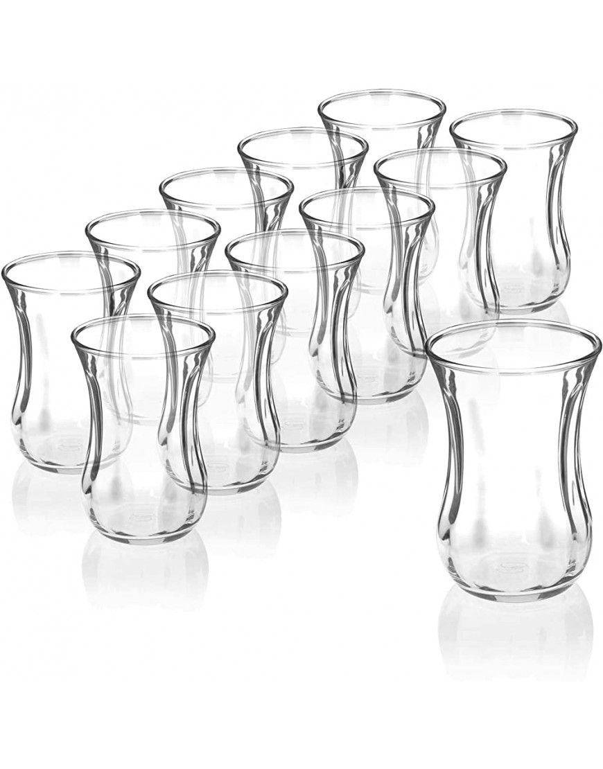 com-four® Juego de Vasos de té de 12 Piezas Vasos de té Turco Juego Original Çay para 12 Personas - BZPWBNVB
