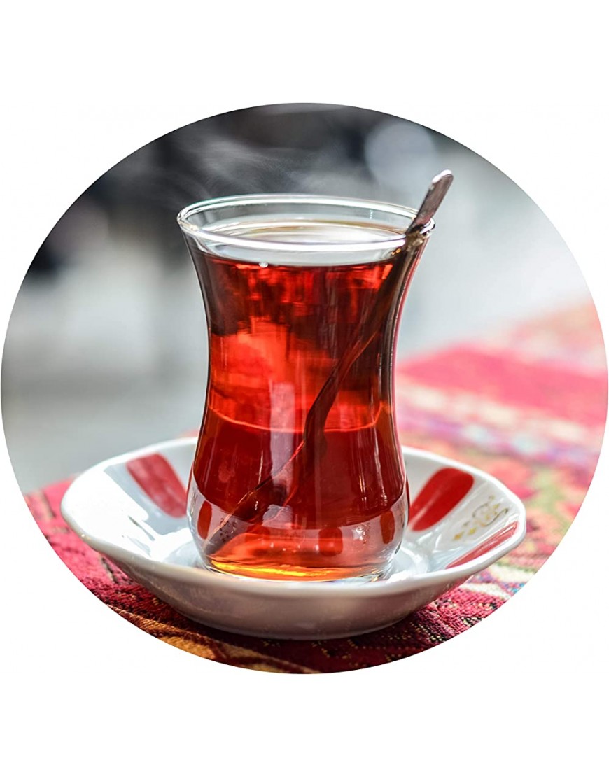 Juego turco de té Topkapi de 18 piezas Sara-Sultan 6 vasos de té 6 posavasos 6 cucharillas de té juego completo - BESFO1A2