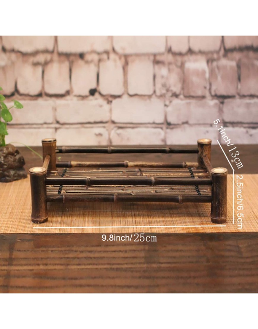 POFET Bandeja de bambú para juegos de té y sake Sets Pure hecho a mano de bambú púrpura tubos artesanales ceremonia de té accesorios para el hogar tazas de té platos titular - BHRPT269