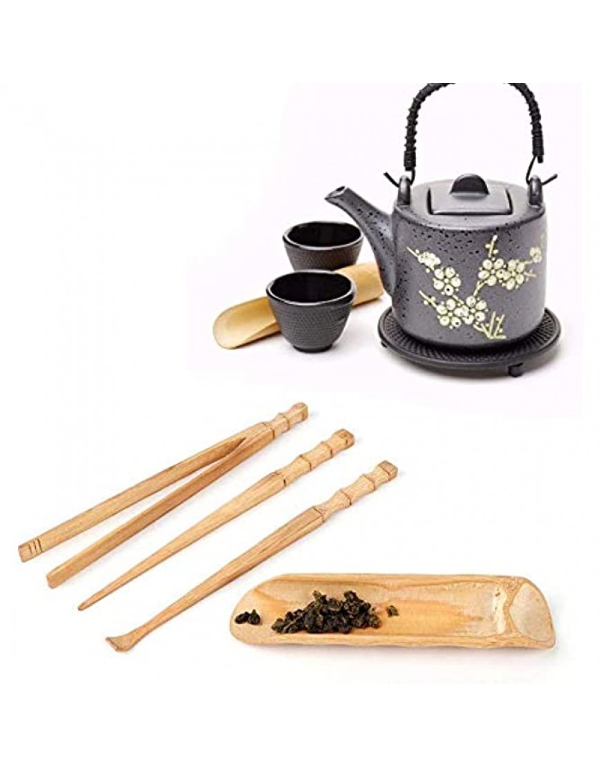 Wifehelper 4Pcs Juego de té de bambú Natural Herramienta de Servicio de té clásica China Accesorios para la Ceremonia del té Accesorios de Juego de té Kongfu Herramientas - BSVQS7HW