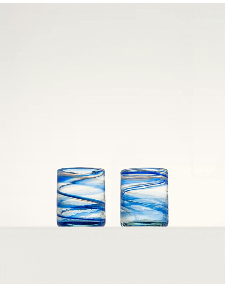 ANTONI BARCELONA Vasos Cristal Agua Modernos Grandes Originales para Regalar Azul Set 2 440ml Reciclado Soplado por Artesanos - BTMMNK83