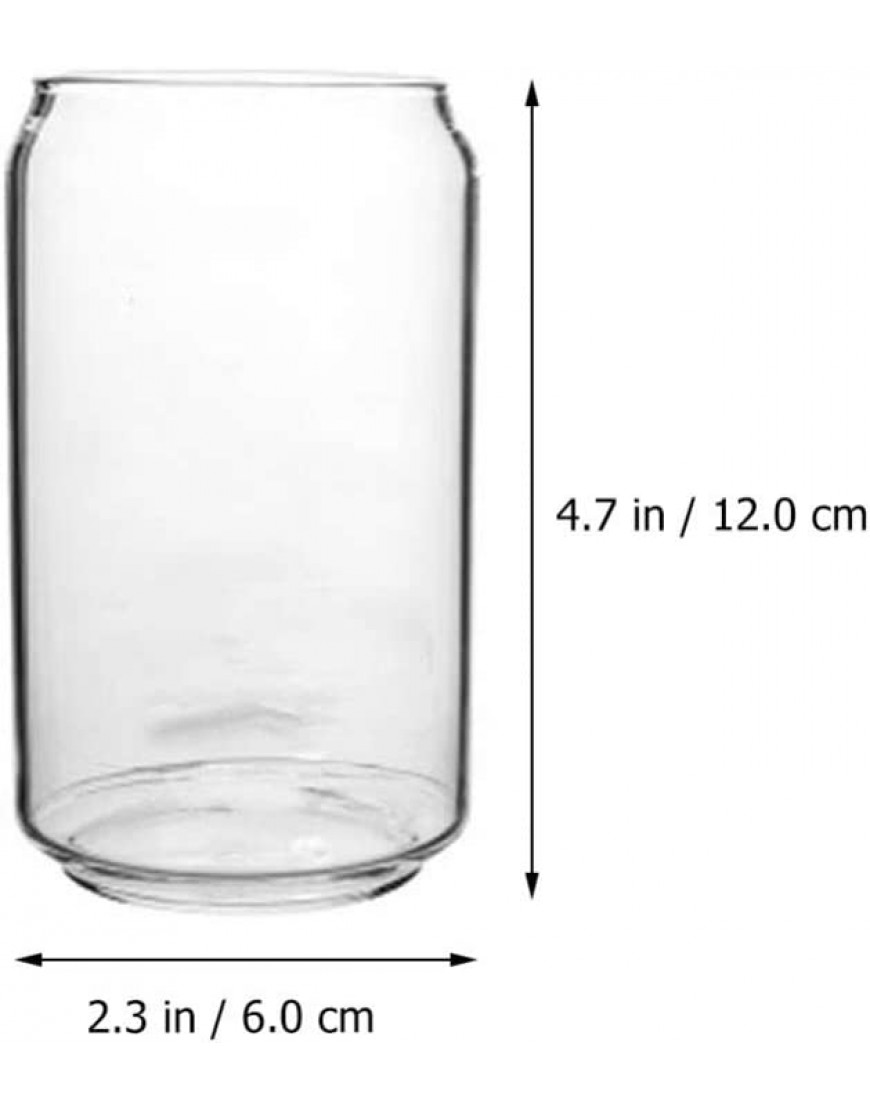 Cabilock Vaso de vidrio en forma de lata de vidrio transparente para beber vasos de copa de coca en forma de jugo de agua para camping barbacoa y uso al aire libre 301-400 ml - BZDXG3MN