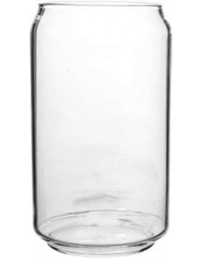 Cabilock Vaso de vidrio en forma de lata de vidrio transparente para beber vasos de copa de coca en forma de jugo de agua para camping barbacoa y uso al aire libre 301-400 ml - BZDXG3MN