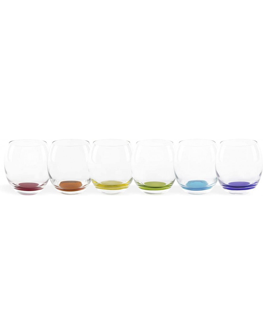 Excelsa Granada Juego de 6 vasos de 400 ml cristal transparente con fondo de color - BEKUB16V