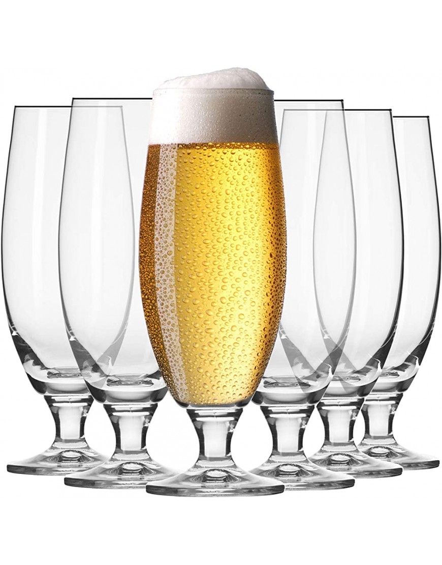 Krosno Vasos Copas de Cerveza Blanca | Conjunto 6 Piezas | 500 ML | Elite Collection | Perfectos para Uso en Casa Restaurante y en Fiestas | Apto para Lavavajillas - BRBUBQ8K