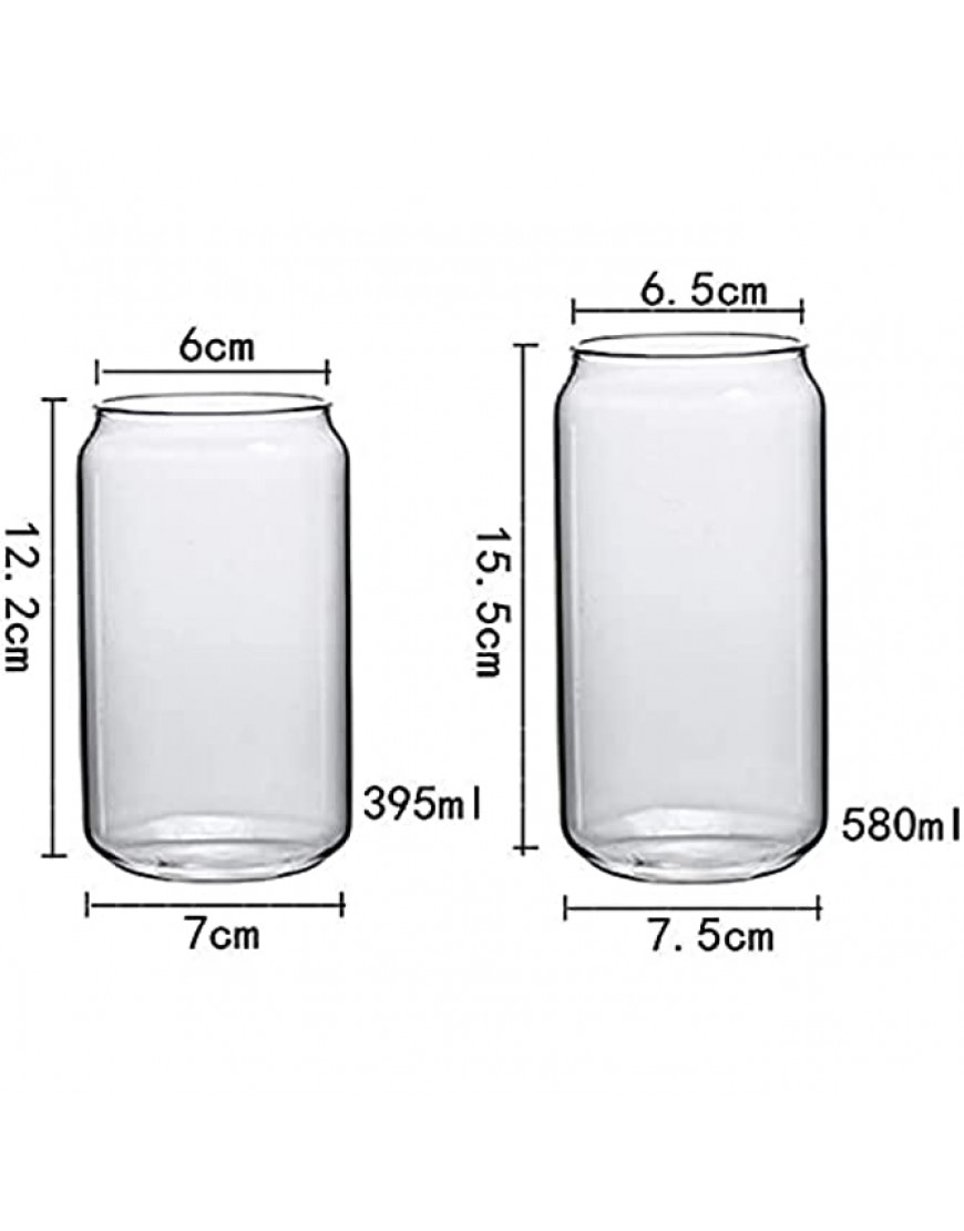 Olivine Paquete de 4 Latas en Forma de Vidrio Moda Agua Leche Jugo Taza de Jugo Simple Vaso de Cerveza Vaso Batido Taza de Postre Taza de Cola 580ML - BFRIB8N6