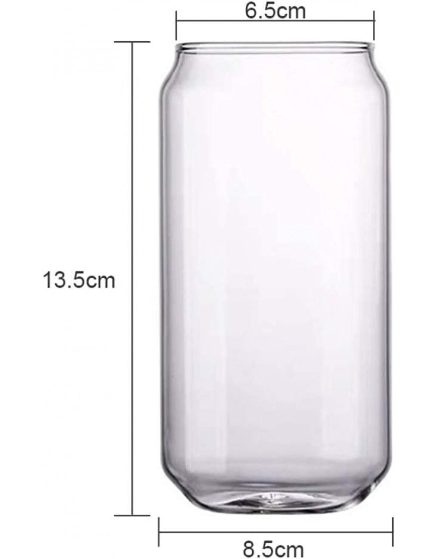Peyan Vasos de zumo de agua juego de 1 taza de cristal con forma de lata con 2 pajitas de cristal reutilizables taza de agua transparente con forma de coke 20 oz - BYMYFA9E