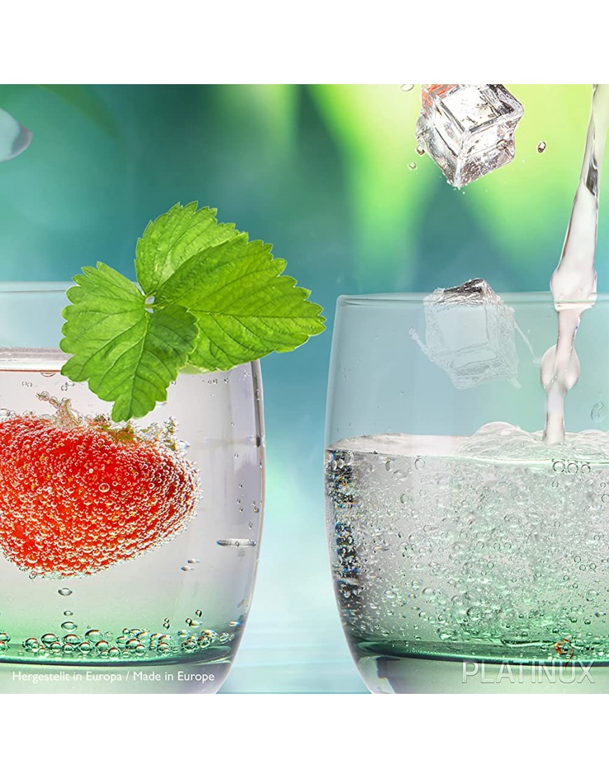PLATINUX Elegantes vasos de cristal efecto ombré verde 200 ml máx. 320 ml Set de 6 vasos de agua pequeños - BORDCEE5