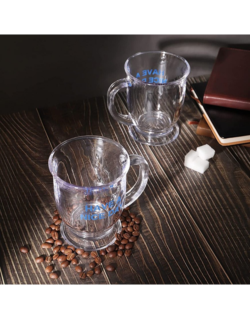 Tazas de Cafe con Letra Juego de 2-450ml Vasos de Agua con Mango Taza de Vidrio Pesado para Desayunos Batidos Cafés con Nata - BPQXF1M9