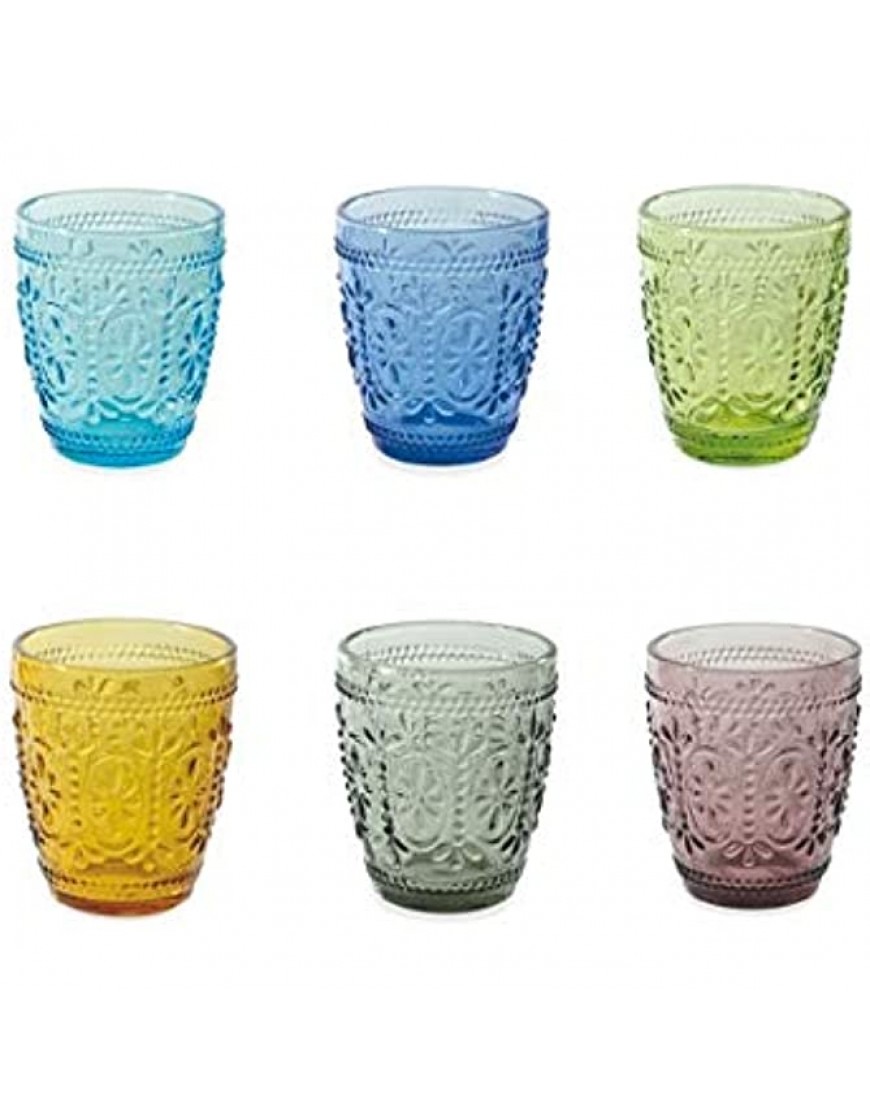 Villa D'Este Home Tivoli 2197871 koralight Imperial Juego de 6 vasos de agua 6 colores cristal - BEXHW95A