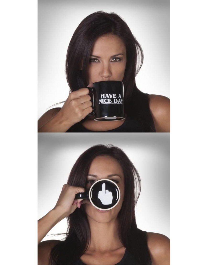 Fuck Funny Design Have A Nice Day Taza de cerámica 350ml Coffee Tea Cup Negro - BKQWL7EK
