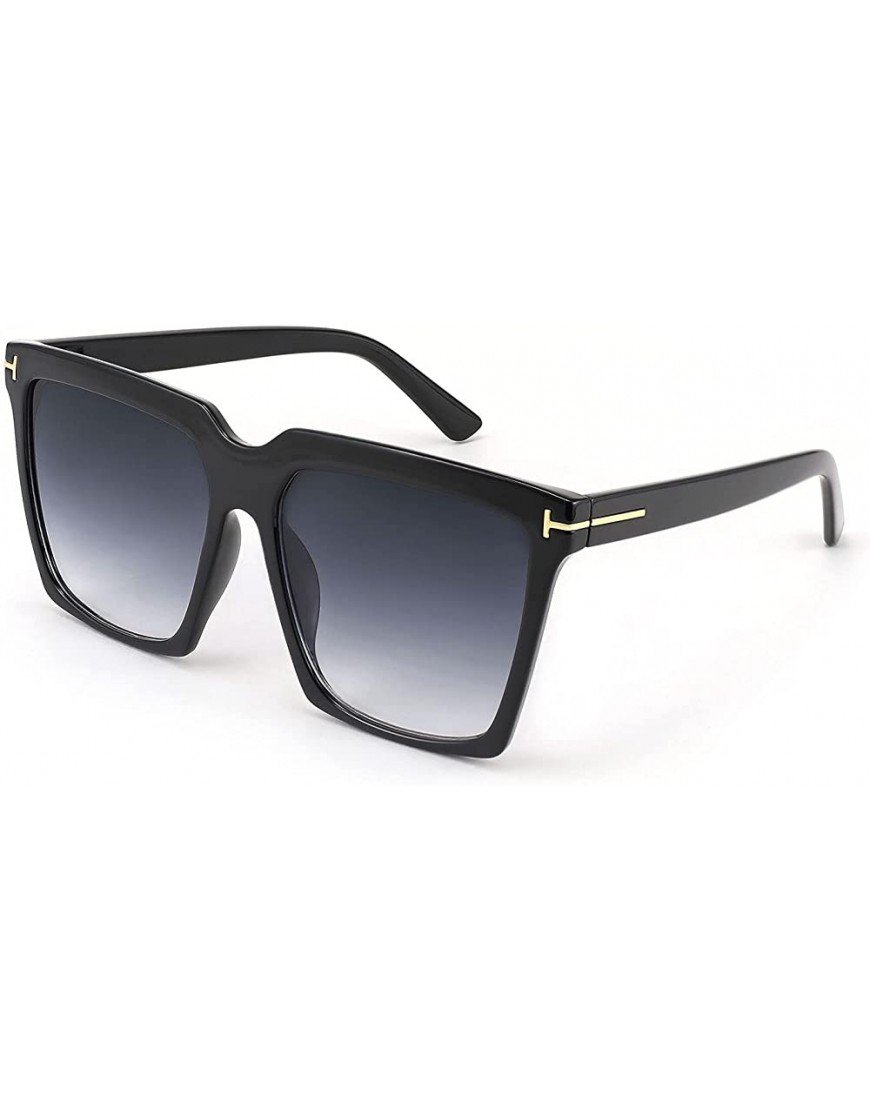 SARGE Gafas de Sol cuadradas de Gran tamaño a la Moda para Mujeres y Hombres con diseño en Forma de T de Metal UV400 - BLIPH7BM