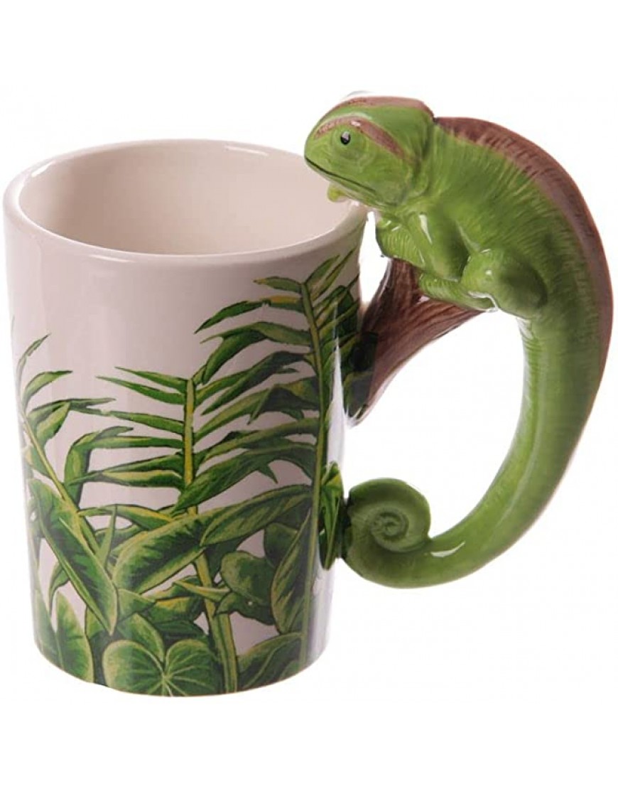 Taza con mango de lagarto camaleón diseño de selva para bebidas calientes café té chocolate caliente - BAAXX32E