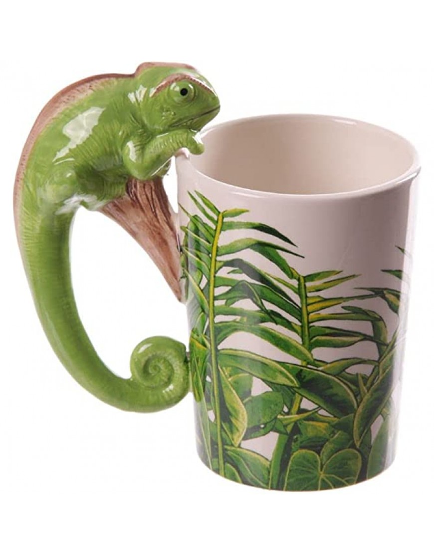Taza con mango de lagarto camaleón diseño de selva para bebidas calientes café té chocolate caliente - BAAXX32E