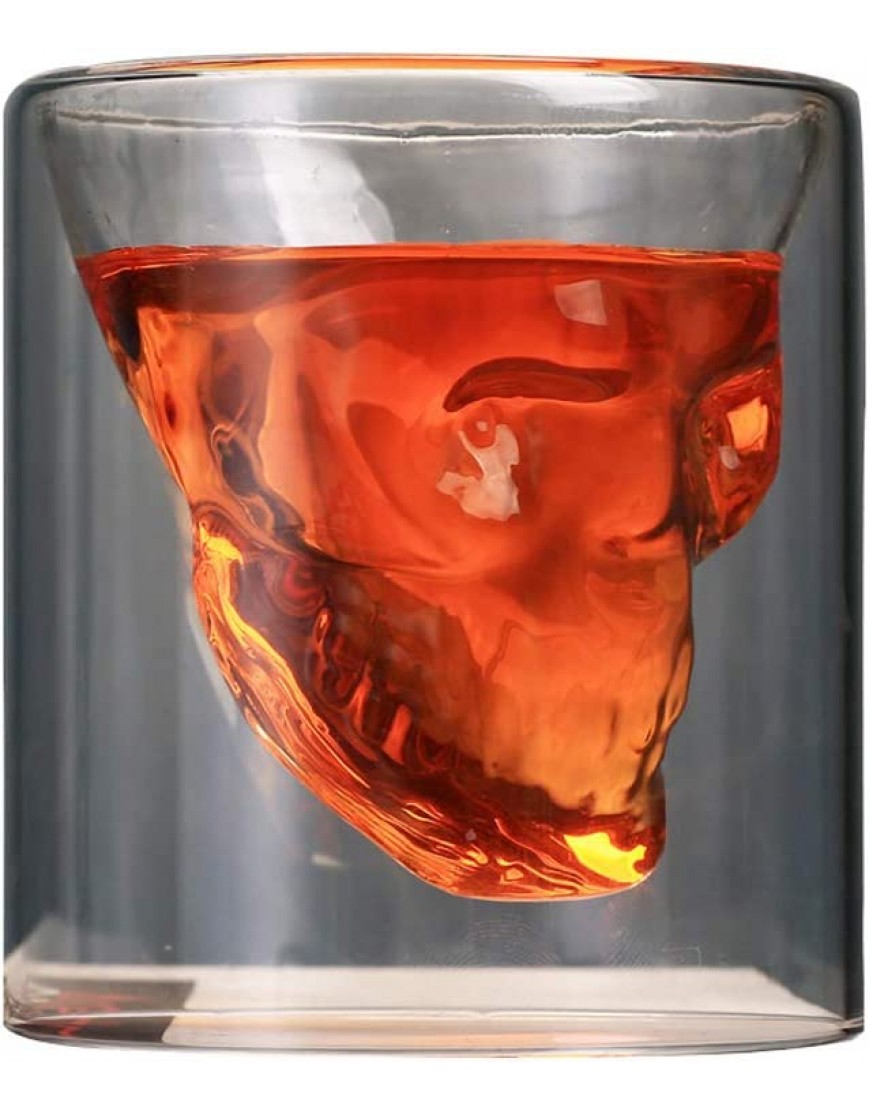 Vaso de café con diseño de calavera de cristal de doble pared transparente 250 ml juego de 2 250 ml transparente - BDXJPH71