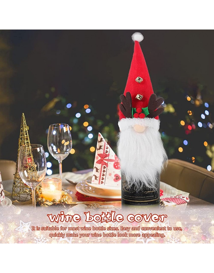 Amosfun Decoración de Vino Decorativo Adorable decoración navideña Delicada Cubierta de Botella Accesorio de Vino - BBGOD3E9