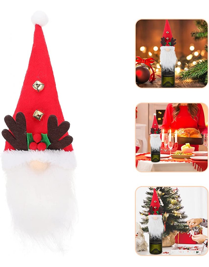 Amosfun Decoración de Vino Decorativo Adorable decoración navideña Delicada Cubierta de Botella Accesorio de Vino - BBGOD3E9