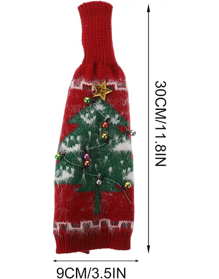 BESTonZON Suéter de Navidad Cubierta de Botella de Vino Decorativo Árbol de Navidad Botella de Vino Toppers Vacaciones Champagne Manga para Navidad Suéter Fiesta Decoración de Año Nuevo - BPCFCQ5Q