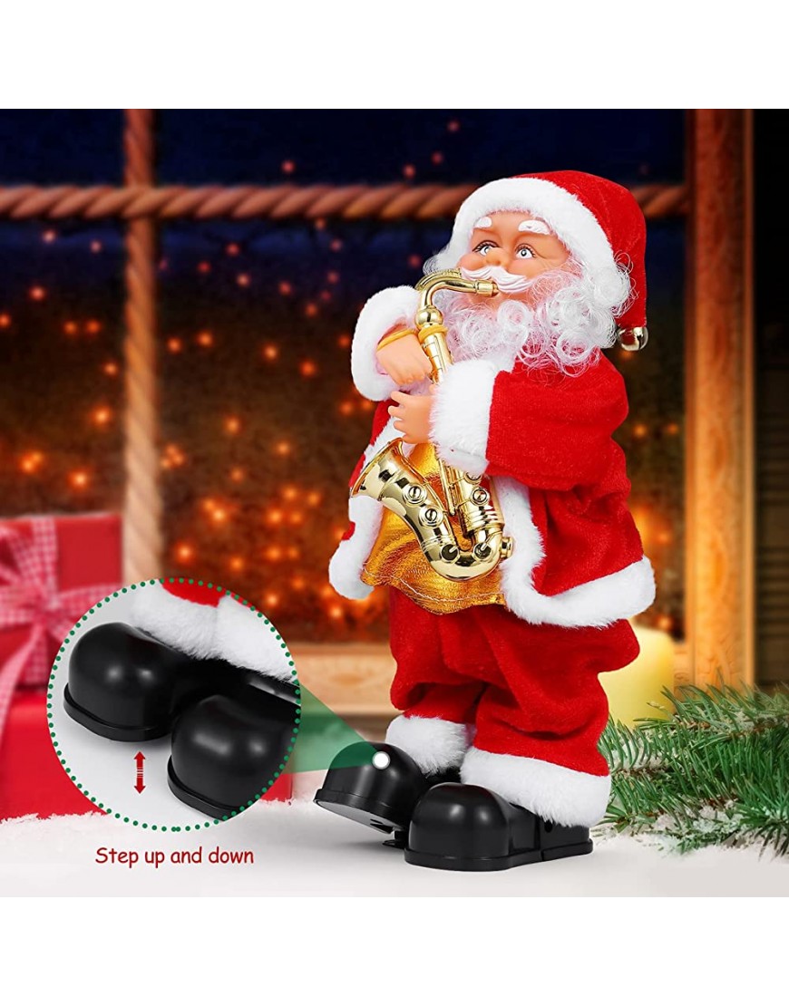 NUOBESTY Figura de Navidad con Movimiento Musical Que Funciona a Batería de Papá Noel Y Que Funciona con Pilas - BOXXCJKM
