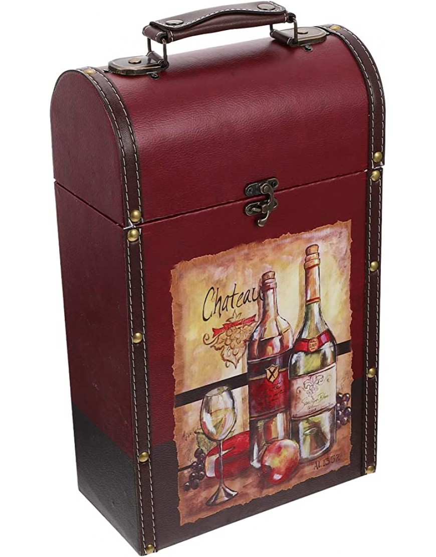 UPKOCH Caja de Regalo de Vino Caja de Cartón: Caja de Almacenamiento de Envoltura de Vino de Madera Vintage Titular de Vino Rojo para La Fiesta de Cumpleaños de Boda Favor - BQHRPV9N