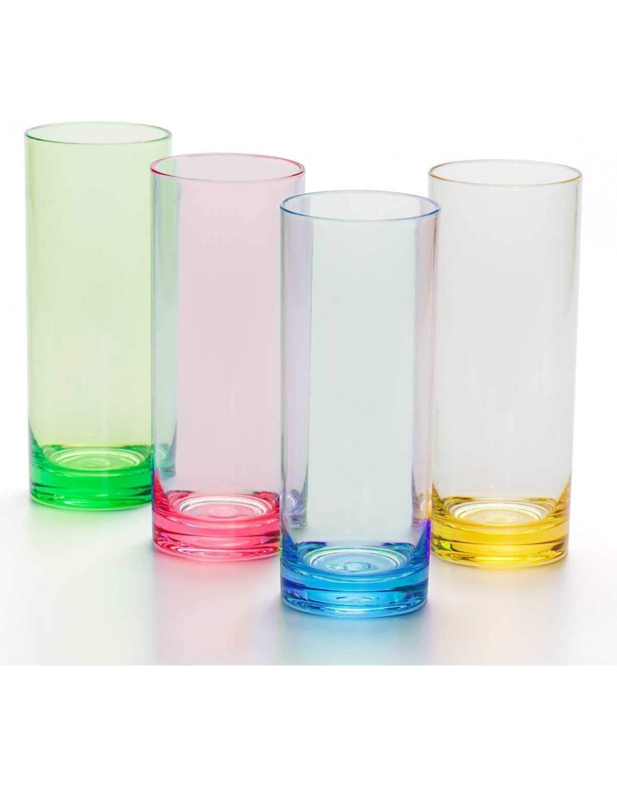 350ml Vasos de plástico de Colores Vasos de Bebida Highball Vasos de Agua Altos Reutilizables para niños Cristalería Adultos Picnic Drinkware 4 Colors - BMGBV92A