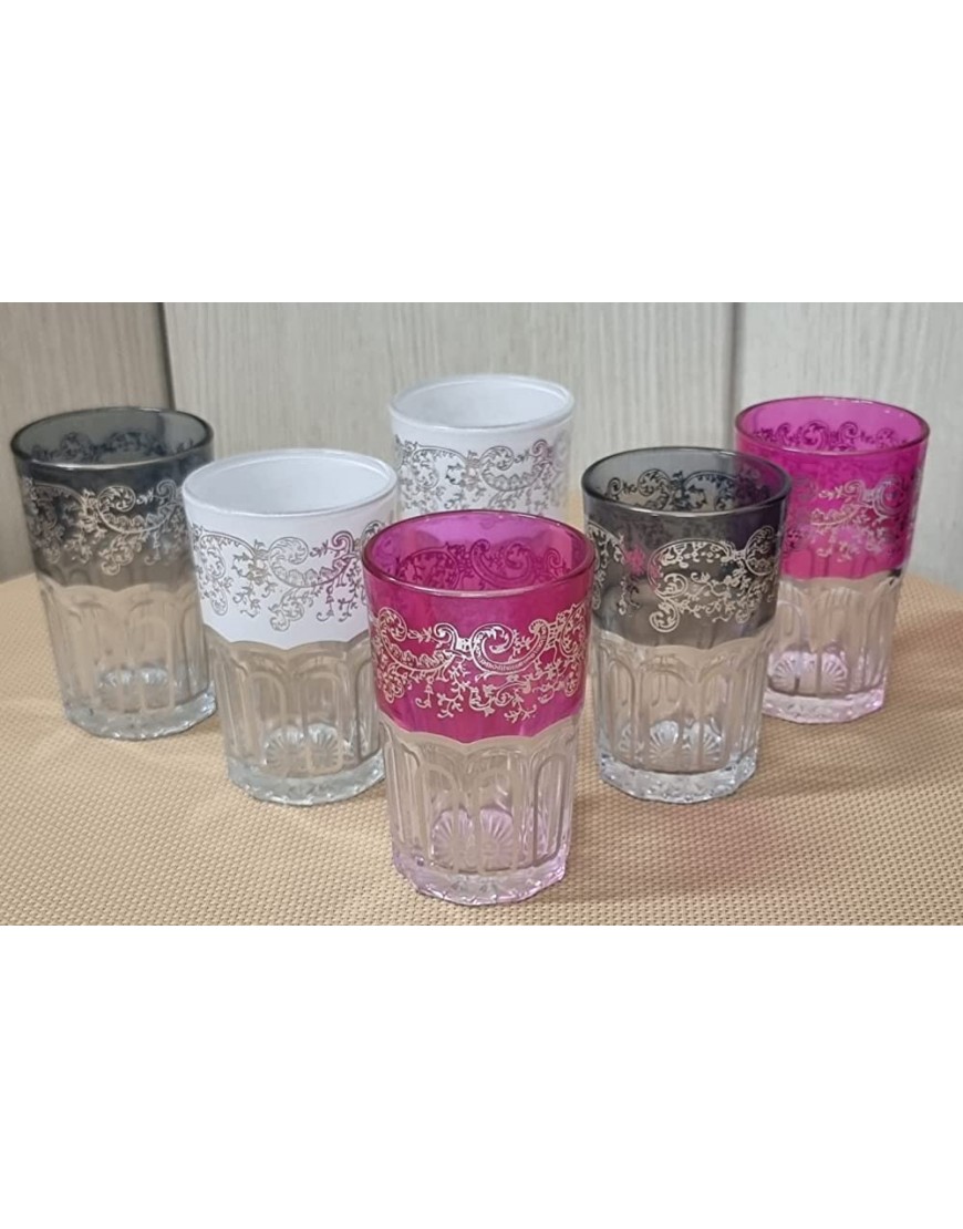 6 vasos para te arabes vasos de cristal marroqui para te multicolor - BFYHPV2A