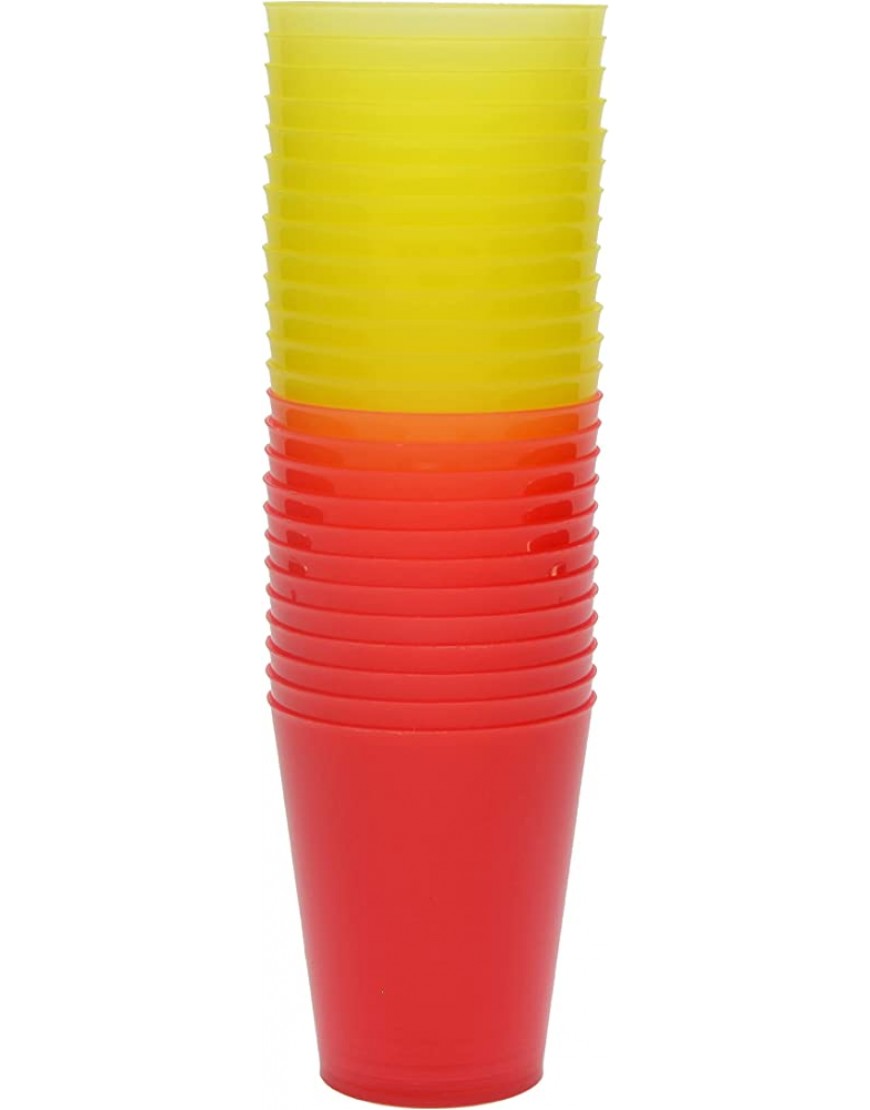 8around-25 Vasos Plástico Irrompibles Flexible Reutilizable,500ml Rojos y Amarillos Translucidos Coctel Mojito Cubata Sidra Camping Playa Barcos - BGARN187