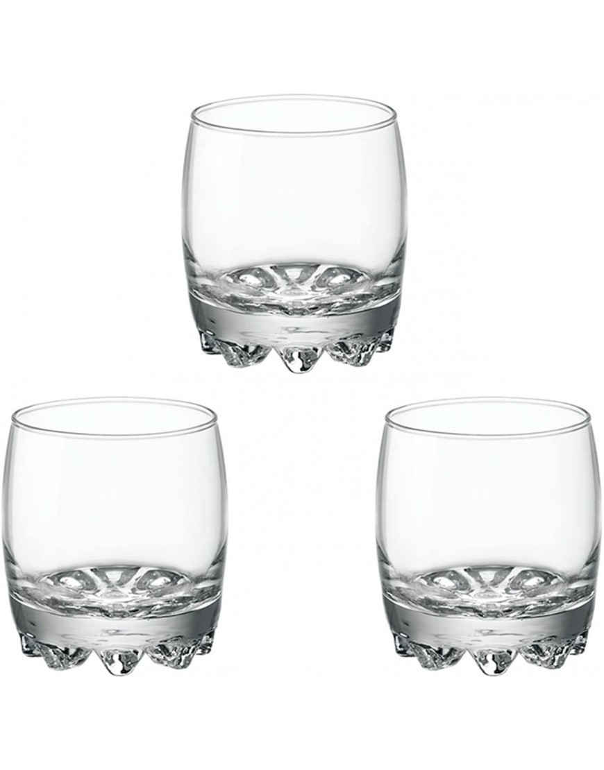 Bormioli Rocco Set de 3 vasos de cristal"Galassia" base gruesa resistentes vino licores bebidas aptos para lavavajillas 8 x 6,5 cm 20 cl - BMXPNKH7