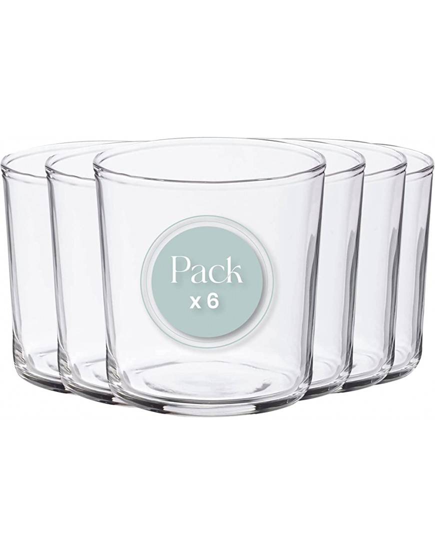Juego 6 Vasos Agua de Cristal 35cl Pack de 6 vasos de vidrio muy resistentes para vino sidra cerveza  cafe mojito Vaso transparente Rocco Bormioli - BOCMFK4N