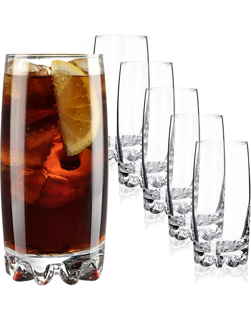 KADAX Vasos de agua juego de 6 vasos de cristal vasos de zumo resistentes para agua zumo jardín fiesta bebida cerveza vasos universales vasos de cóctel vasos de bebida 365 ml - BUPGI88W