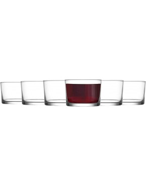 UNISHOP Set de 6 Vasos Bajos de Agua y Bebidas Alcohólicas Vasos de Cristal Lisos y Transparentes Aptos para Lavavajillas - BLXIOH3Q