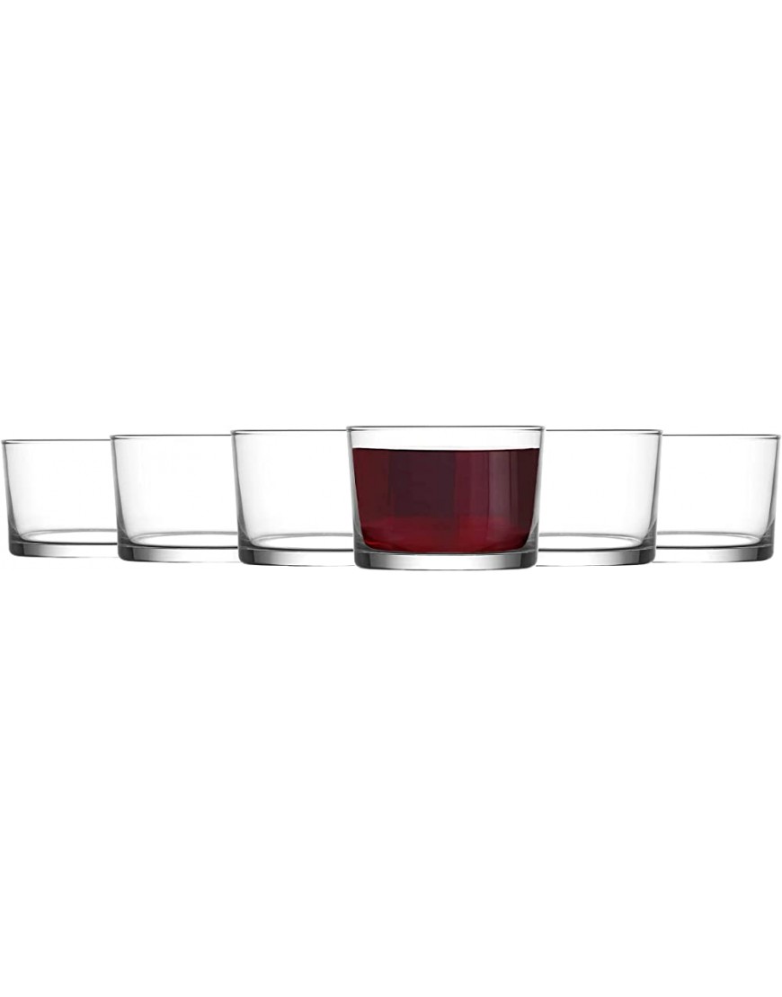 UNISHOP Set de 6 Vasos Bajos de Agua y Bebidas Alcohólicas Vasos de Cristal Lisos y Transparentes Aptos para Lavavajillas - BLXIOH3Q