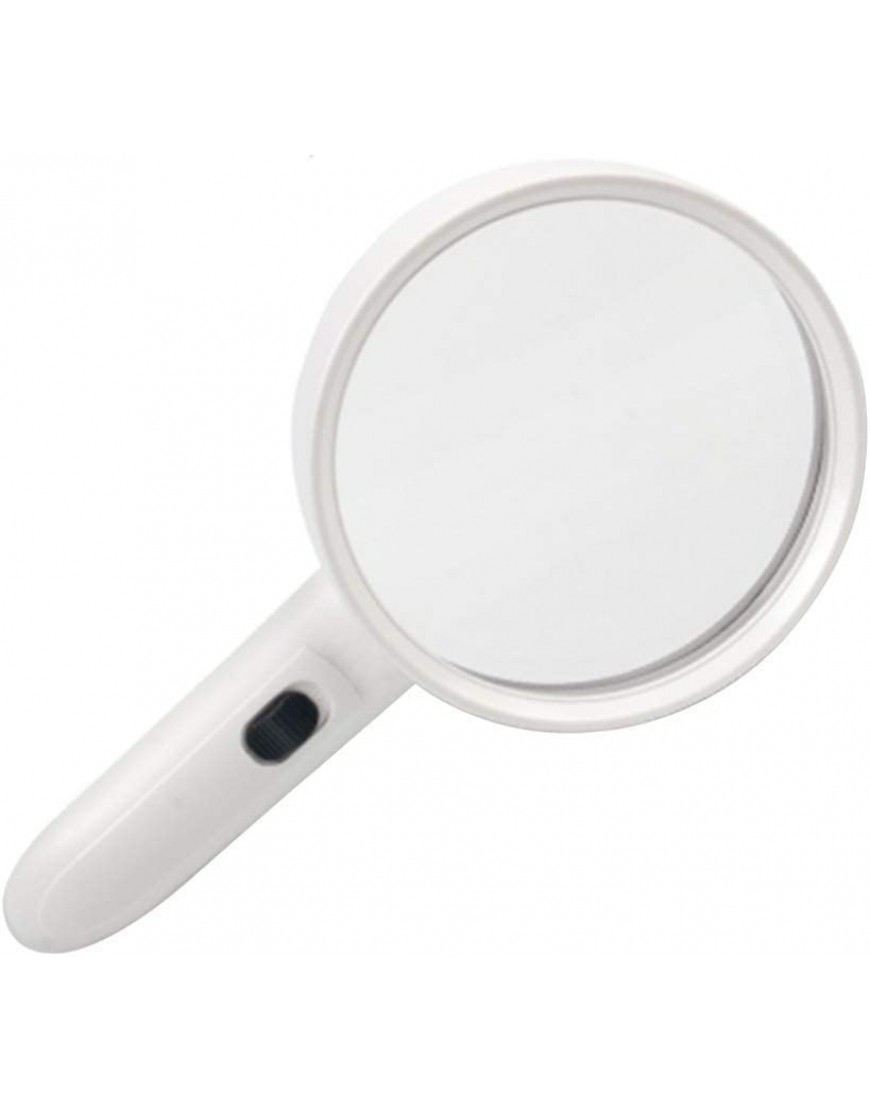Magnifying Glass ABS White HD 10X Old Reading LED Light UV Electronic Maintenance Recognition Children Reading Magnifying Glass - BWYHC3KJ