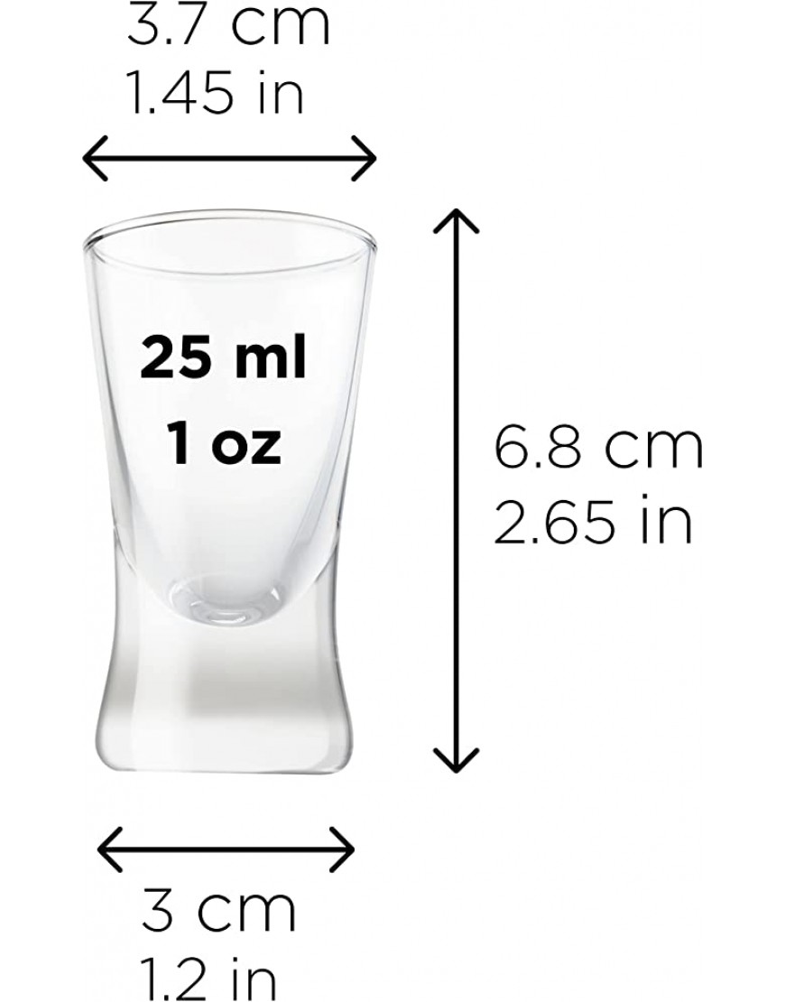Galvog® Vasos de chupito de 25 ml | Juego de 6 vasos de chupito | Bases pesadas - BCORV76Q