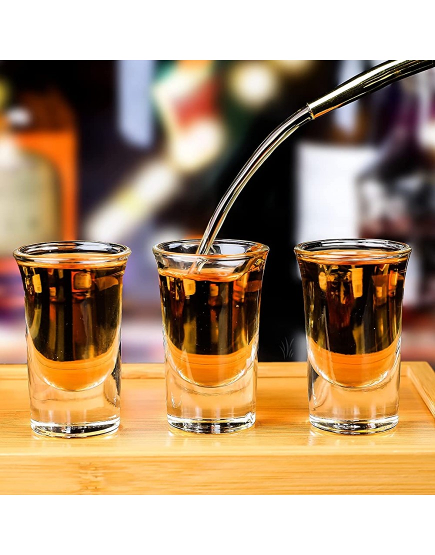 Juego de vasos de chupito de 24 piezas 24 vasos de chupito de base pesada transparente para whisky Vodka y licores 24 unidades - BRTWKQKW