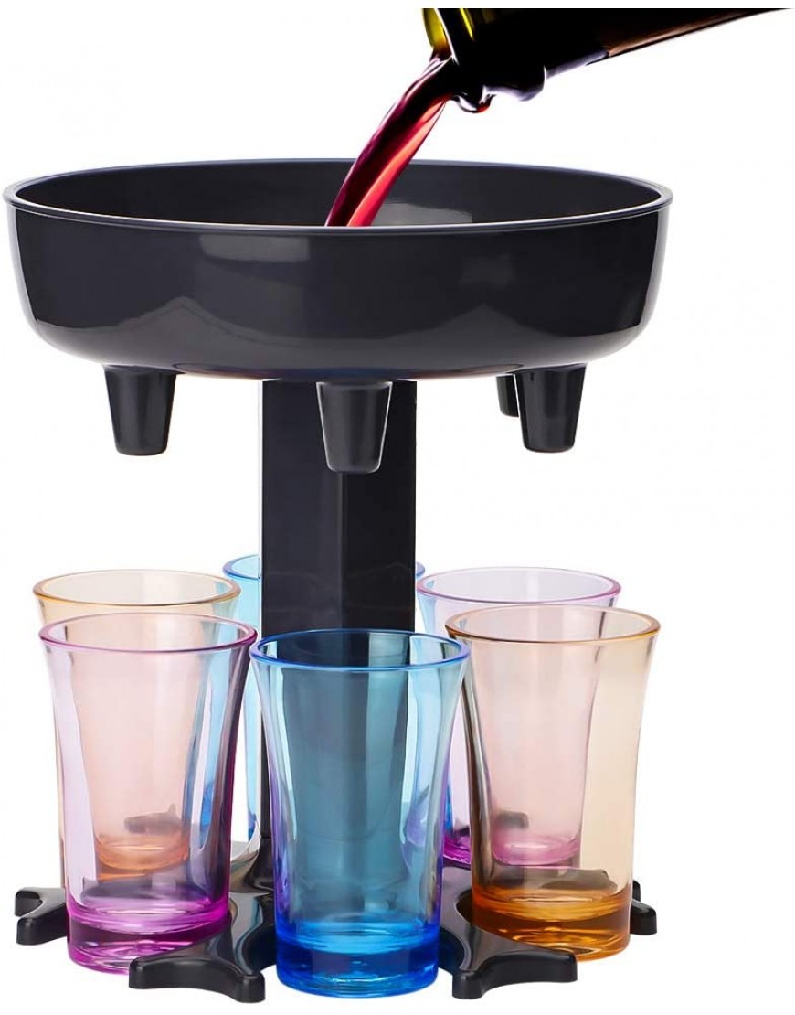Ohok 6 dispensadores de chupito y soporte dispensador de vasos de vino dispensador de vasos de chupito dispensador para rellenar líquidos para fiestas regalos - BJMXOEWQ