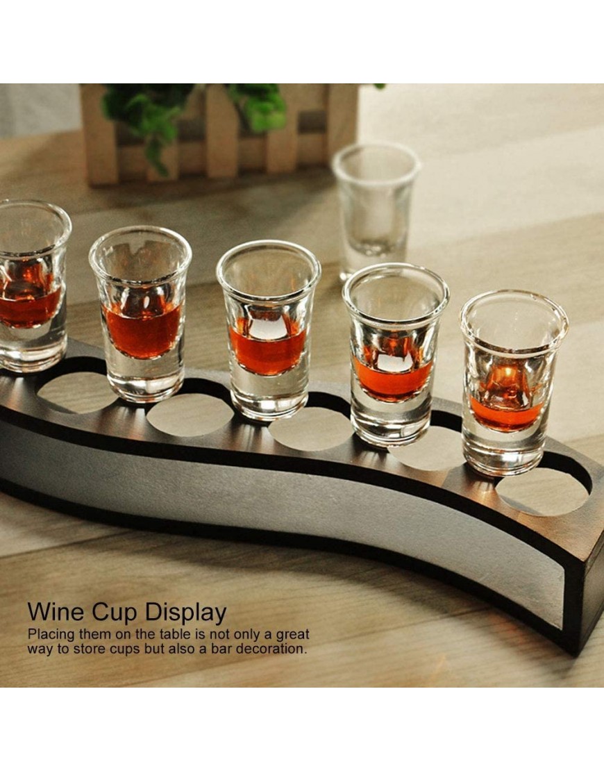Soporte para vasos de vino de 6 chupitos vasos de chupito bandeja vasos de chupito de madera exhibición para fiesta en casa bar clubSólo soporte para tazas tazas no incluidas - BVPCT24W