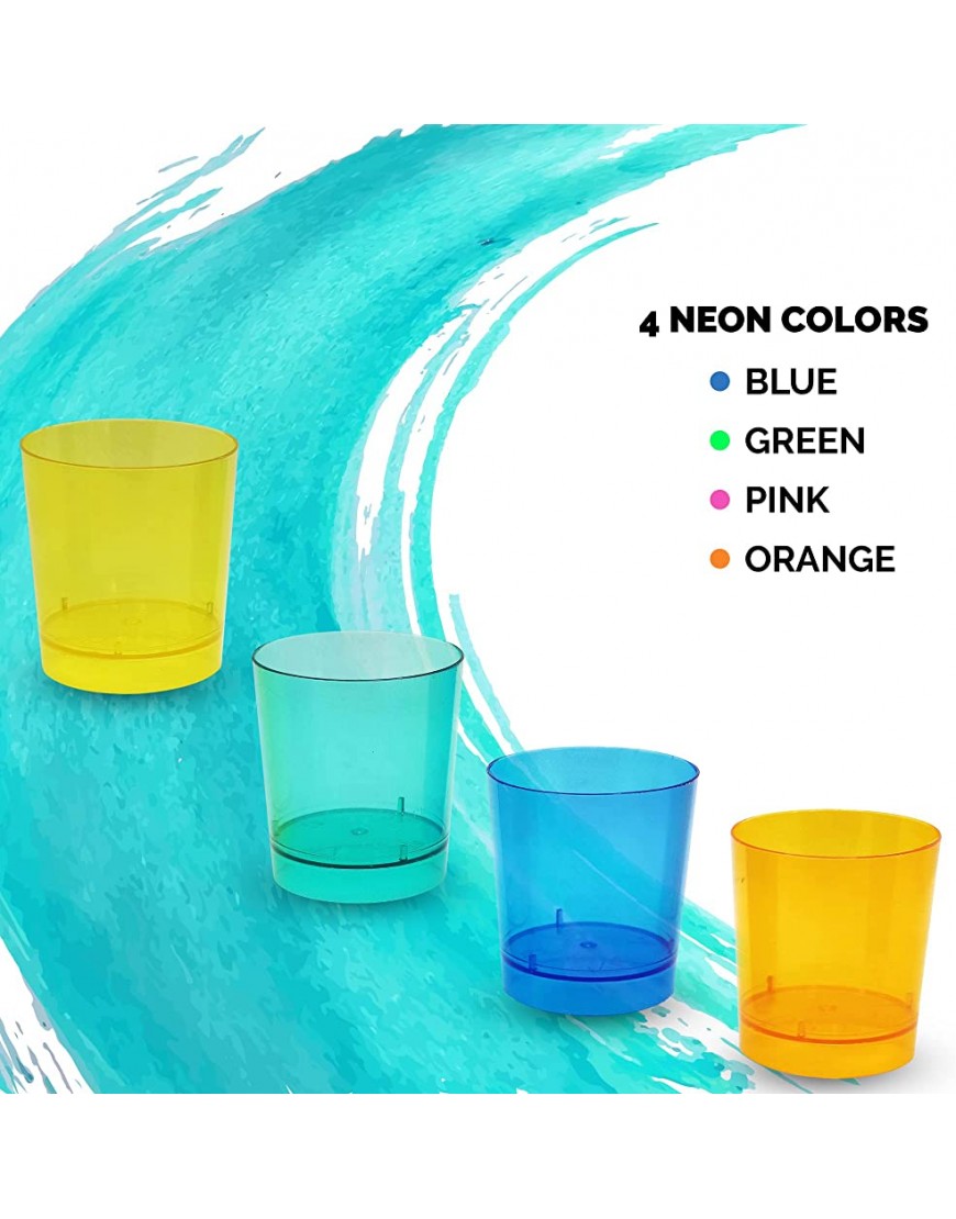 Vasos Chupito para Fiestas Vasos de Chupito reutilizable Vasos de Plástico para Chupitos de Colores – Juego Vasos de Colores Vivos 160 unidades - BWTJXBE6