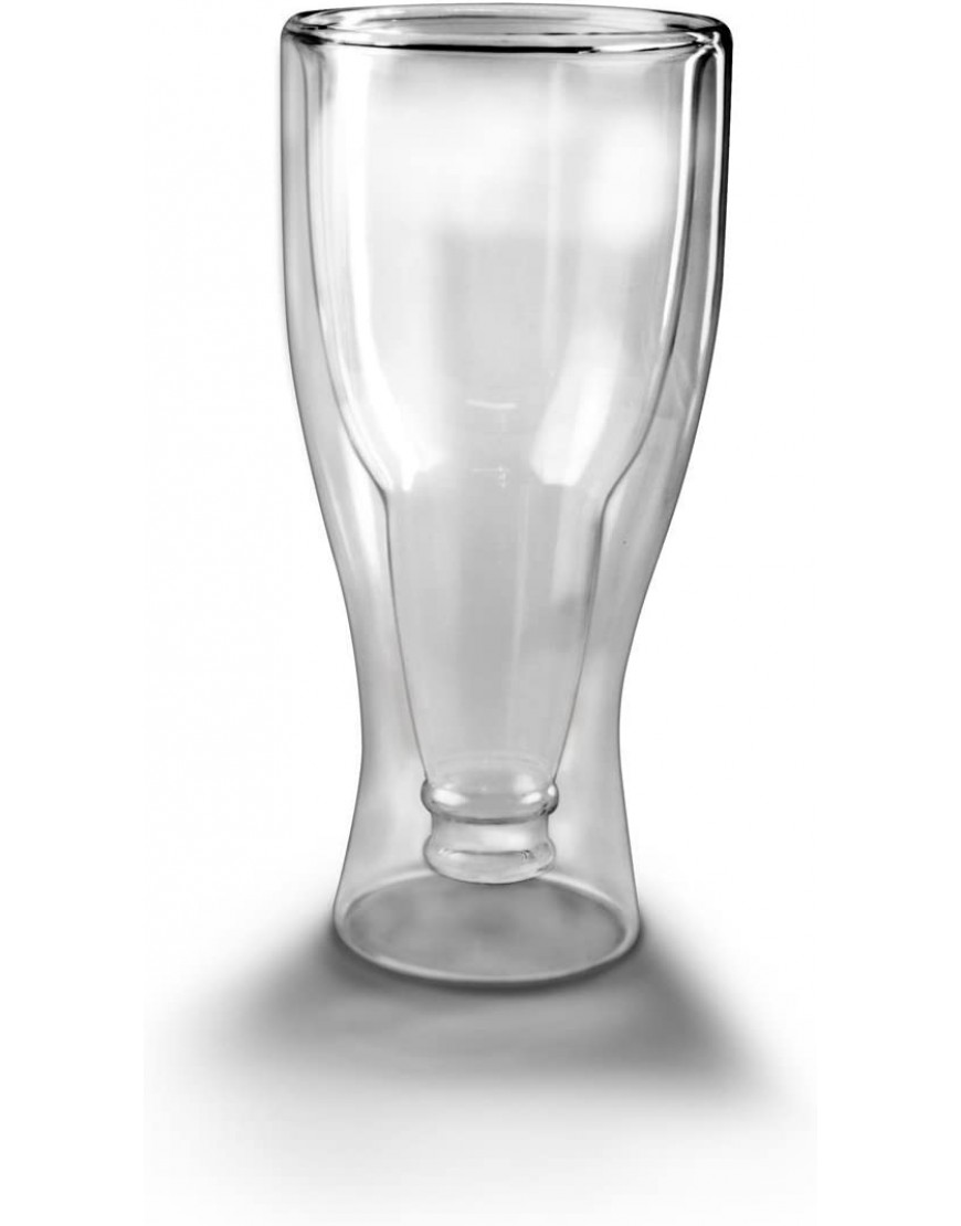 Autek Conjunto de 2 de Vasos de cerveza con doble cristal pared diseño botella de cerveza en 330ml - BARXOVH4
