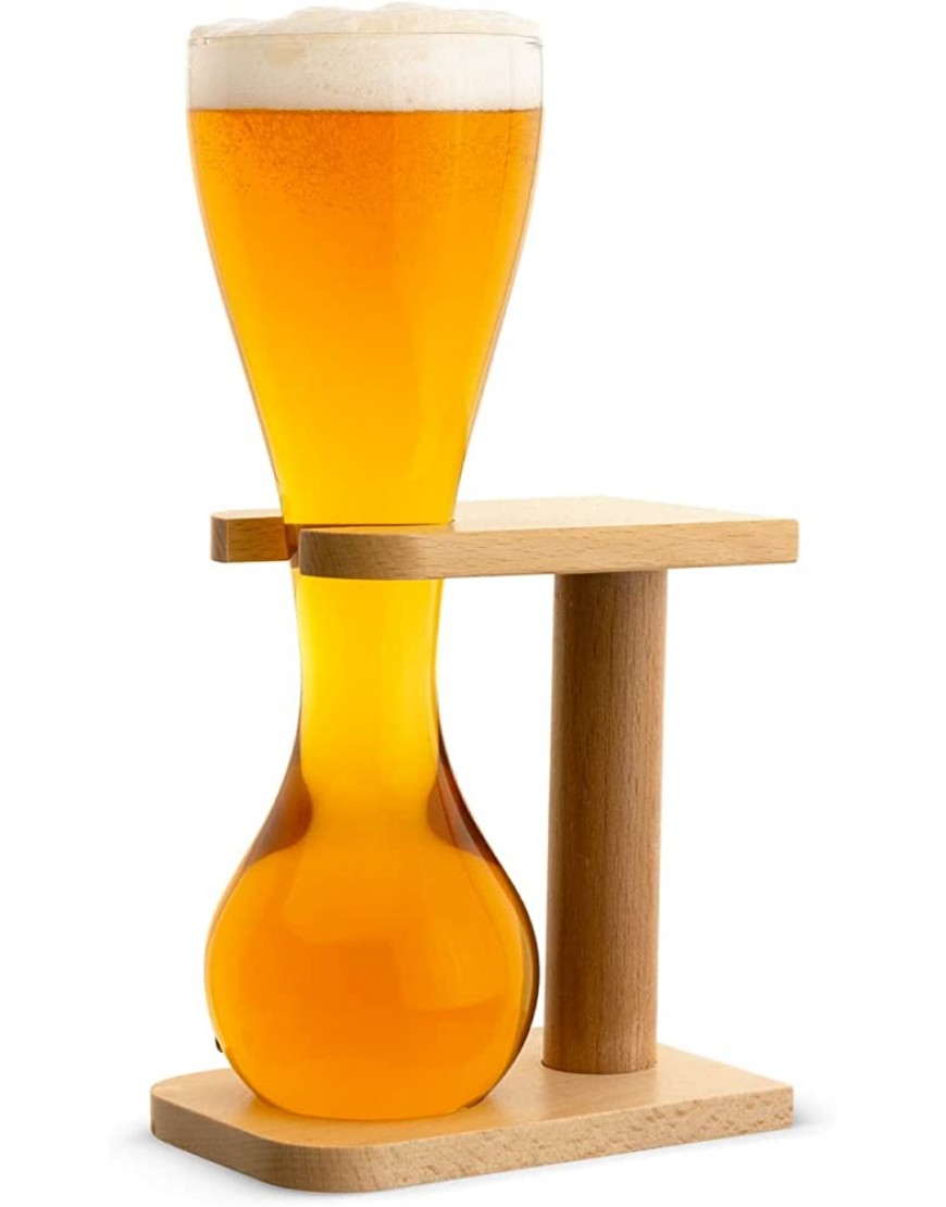 CKB LTD Vaso de vidrio de yarda con soporte para cerveza Vaso de cerveza - BCFRZQ86