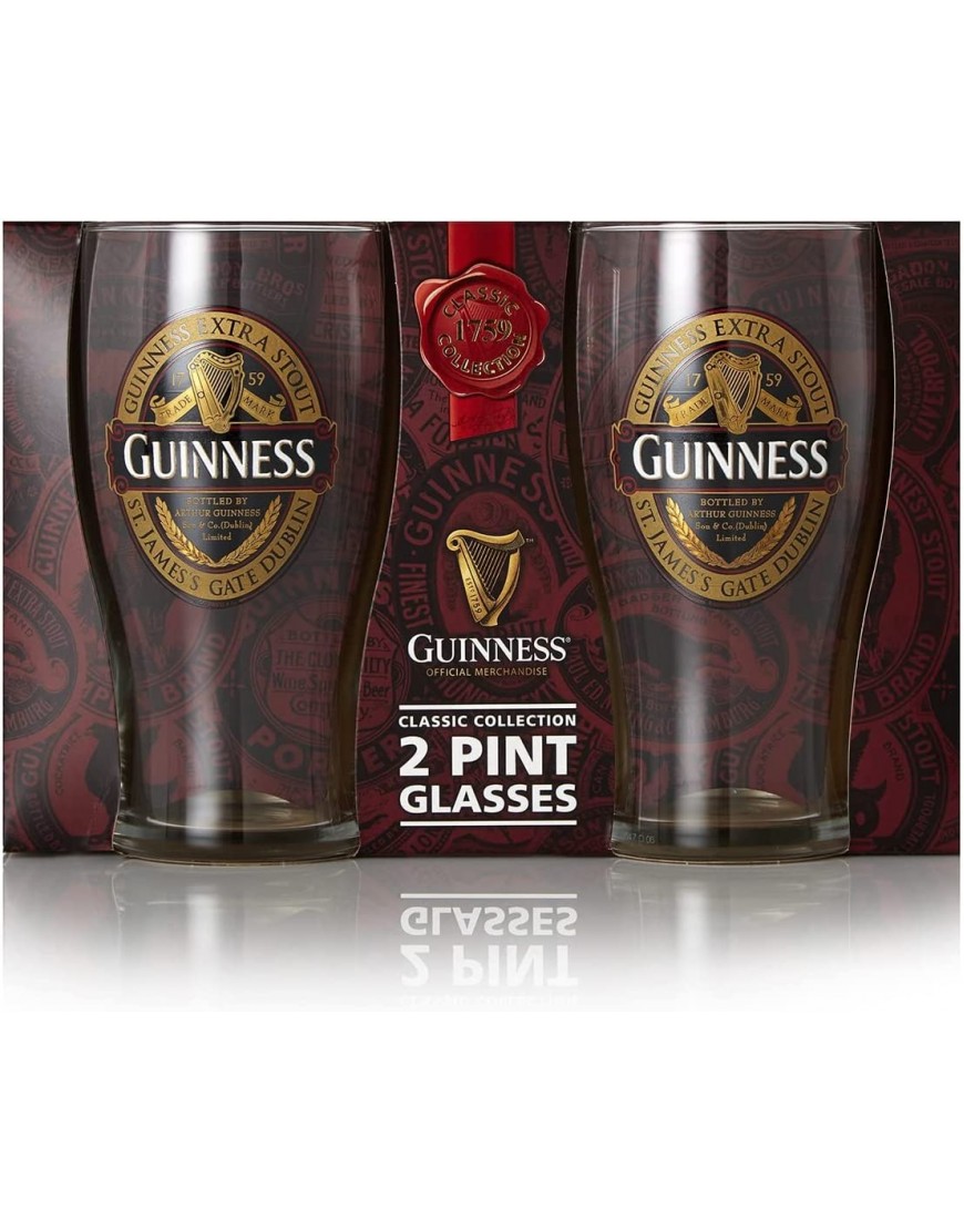 Guinness Ruby Red Unisex Vaso de cerveza transparente vidrio, - BGQUX55D