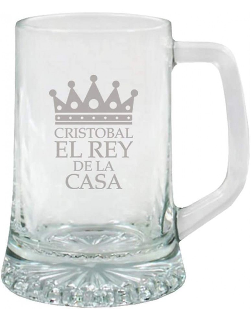 Regalo Original para Hombre: Jarra de Cerveza de Cristal para 'el Rey de la casa' Personalizada con Nombre cumpleaños o el Día del Padre - BCFHJ9HE