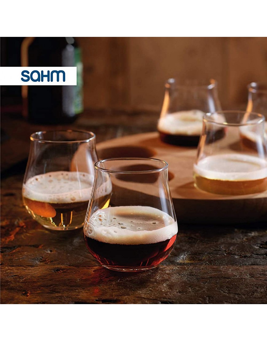 SAHM Vasos Cristal de 140ml | Copas de Cerveza | 6 Unidades | Vaso Cerveza apto para lavavajillas | Ideal para Degustación Cervezas | Copa Cerveza - BPUGP62K